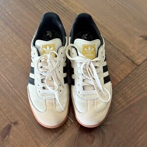 Adidas Cream and Black Samba Sneakers